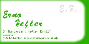 erno hefler business card